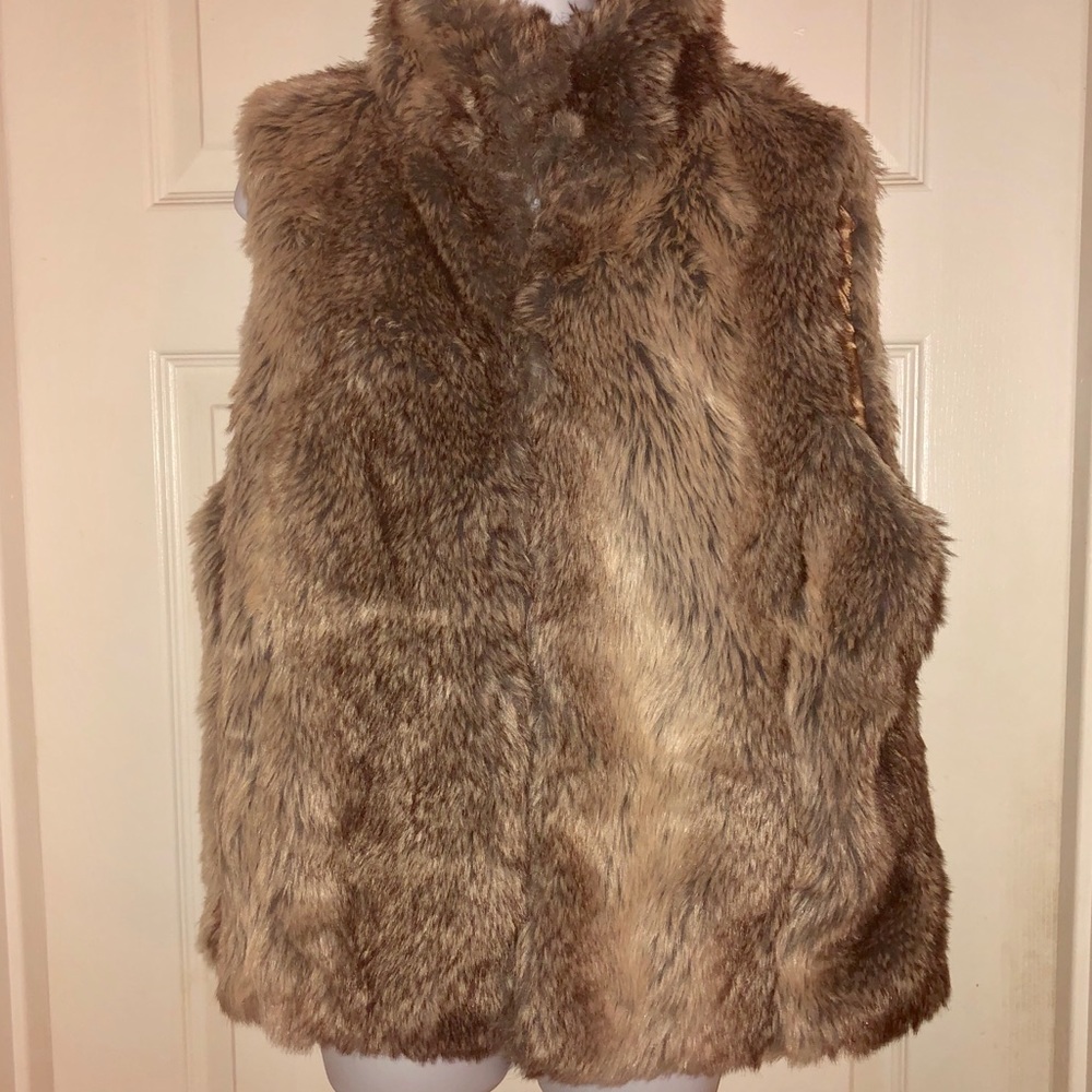 Brave Soul Faux Fur Vest BROWN (XL)